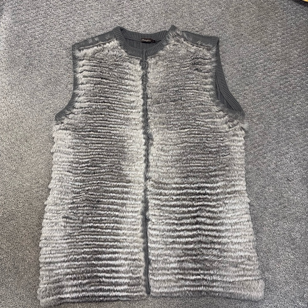 J. McLaughlin Wool Rabbit Fur Vest Large